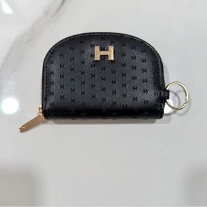 H by Halston Black Wallet with Gold Accents